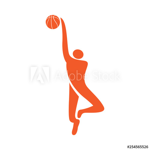500x500 Isolated Basketball Player Icon With A Ball Vector Illustration