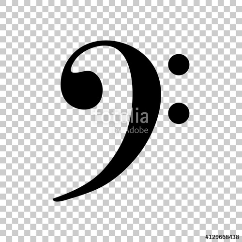500x500 Bass Clef Icon Black Icon On Transparent Background Stock Image