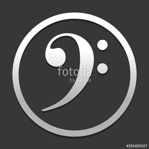 500x500 Bass Clef Icon Icon In Circle On Dark Background With Simple