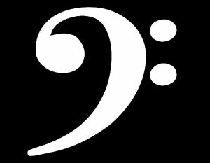 300x233 Bass Clef Vinyl Window Decal White Music Piano Band Ebay