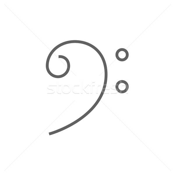 600x600 Bass Clef Line Icon Vector Illustration Andrei Krauchuk