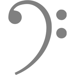 256x256 Gray Bass Clef Icon