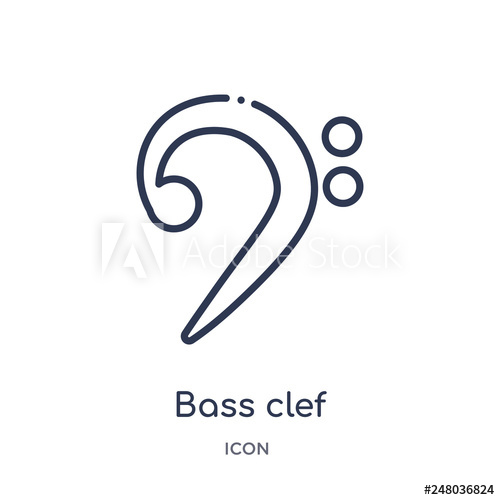 500x500 Bass Clef Icon From Music And Media Outline Collection Thin Line