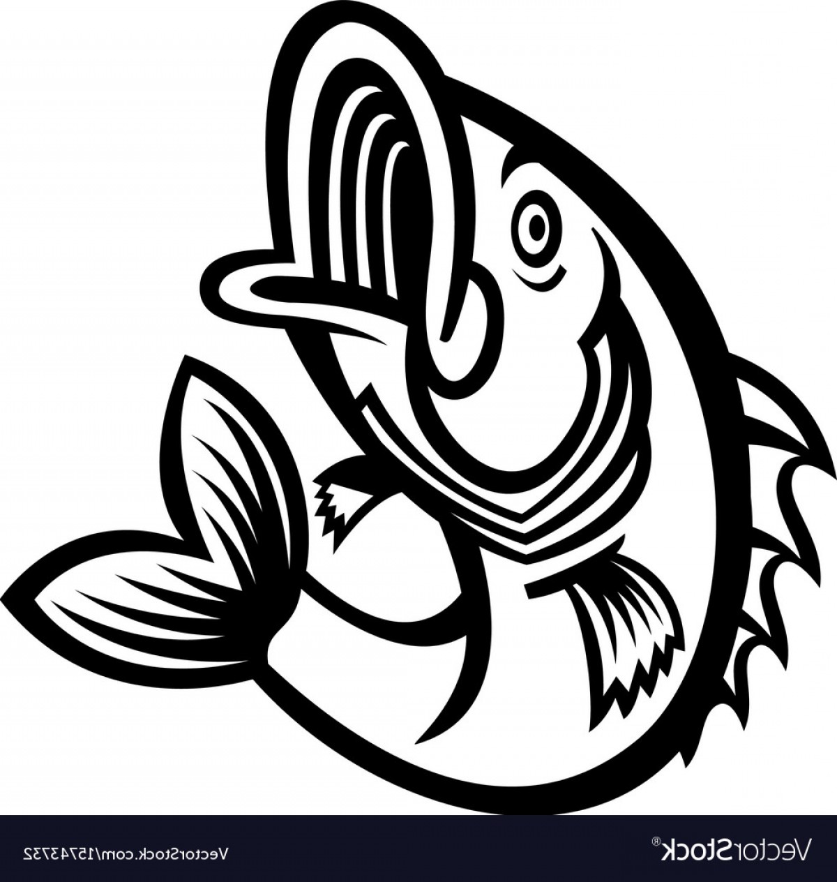 1200x1264 Jumping Bass Fish Icon Vector Handandbeak