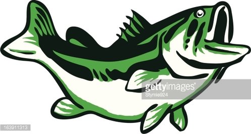 498x265 Largemouth Bass Icon Premium Clipart