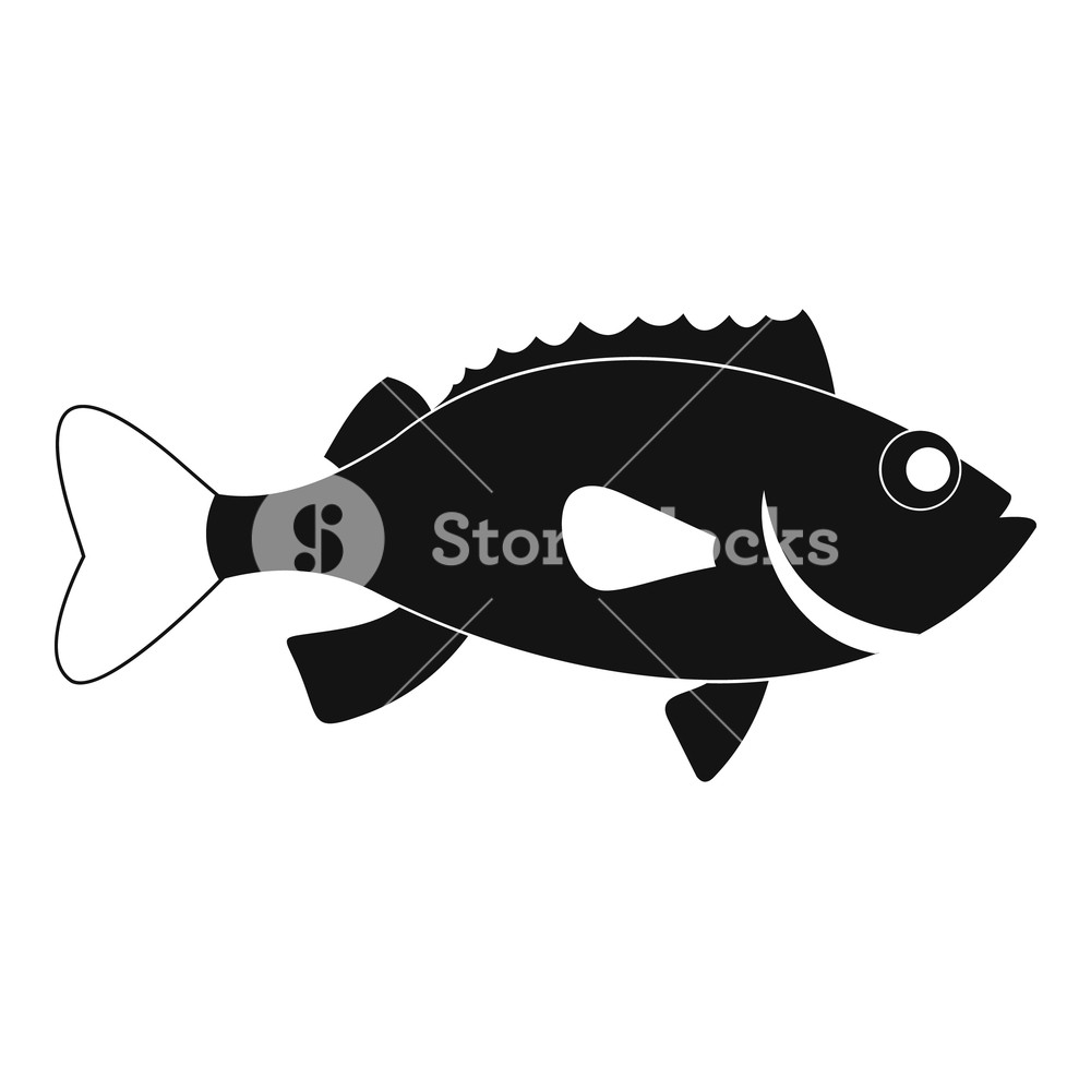 1000x1000 Sea Bass Fish Icon Simple Illustration Of Sea Bass Fish Vector