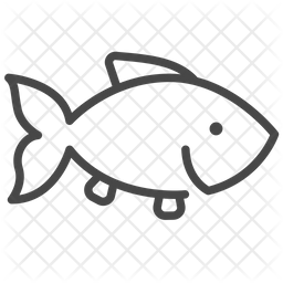 256x256 Bass Fish Icon Of Line Style