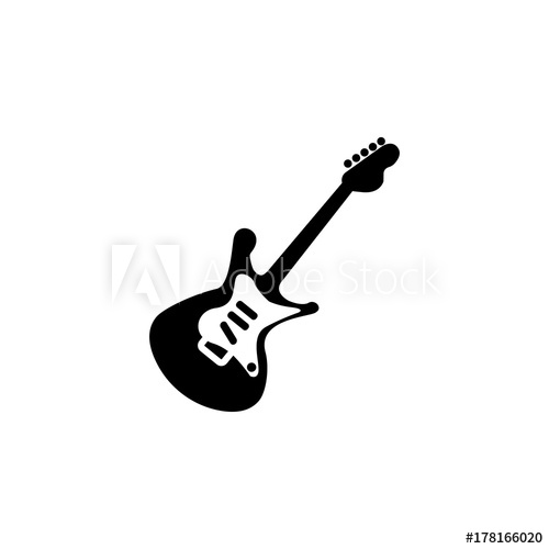 500x500 Silhouet Of Bass Guitar Icon