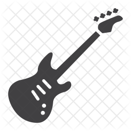 256x256 Bass Guitar Icon Of Glyph Style