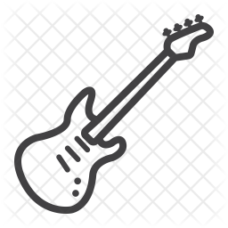 256x256 Bass Guitar Icon Of Line Style