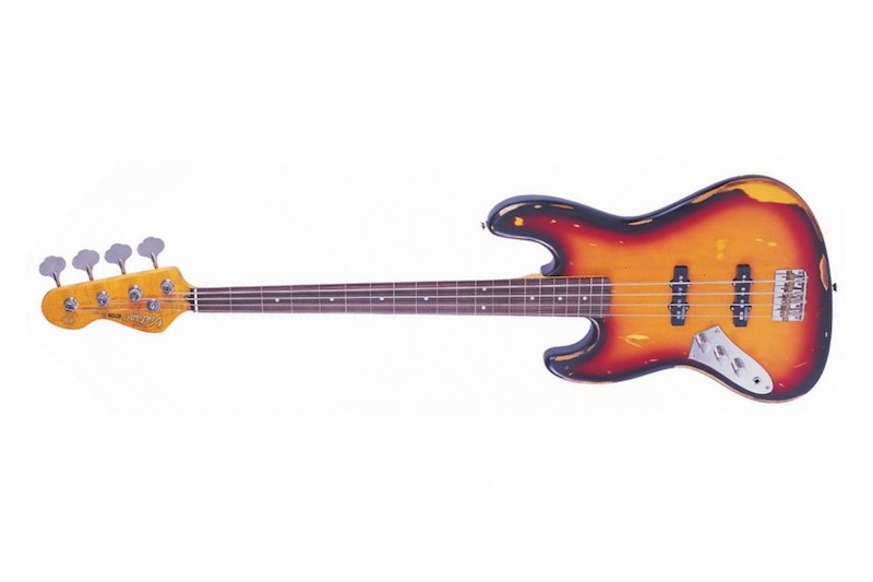 800x533 Vintage Icon Fretless Bass, Sunset Sunburst, Left Handed