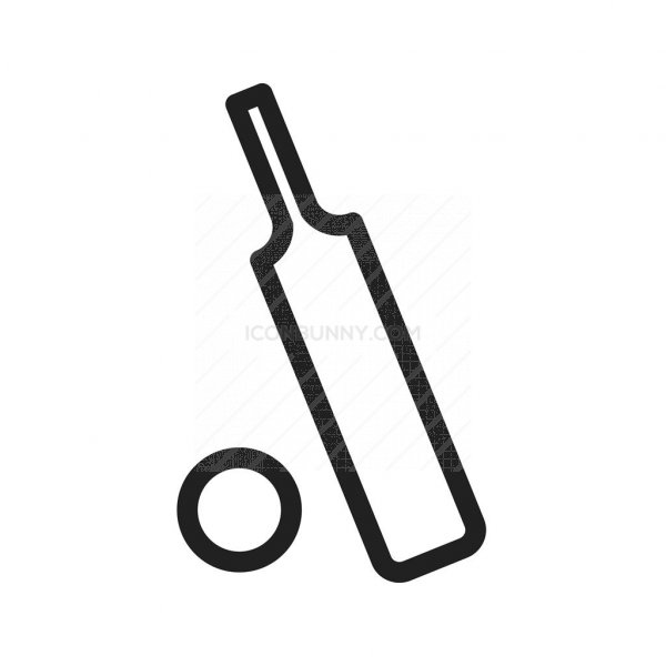 600x600 Cricket Bat And Ball Line Icon