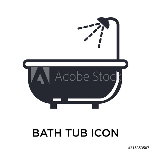 500x500 Bath Tub Icon Vector Sign And Symbol Isolated On White Background