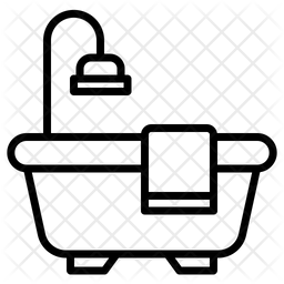 256x256 Bathtub Icon Of Line Style