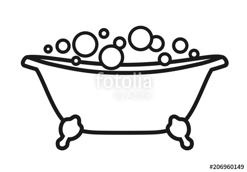 500x348 Isolated Icon Bath Tub With Bubbles Vector Illustration On White