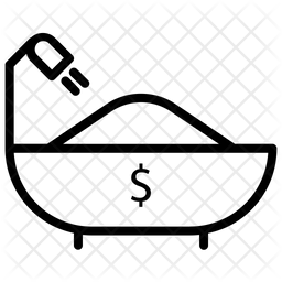 256x256 Money Bath Tub Icon Of Line Style