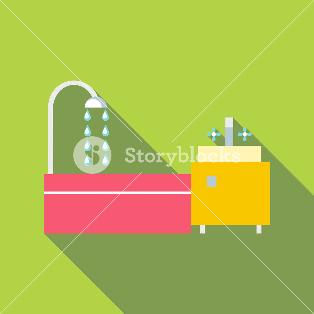 1000x1000 Bathroom Icon Flat Illustration Of Bathroom Vector Icon For Web