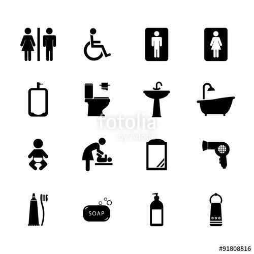 500x500 Toilet Icon Bathroom Icon Restroom Icon Vector Illustration