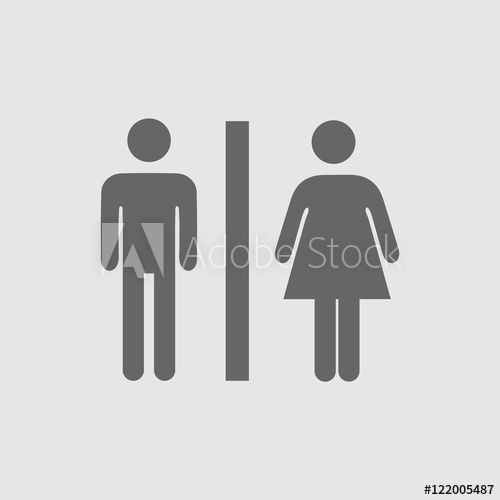 500x500 Lady Man Toilet Sign Vector Icon Wc Simple Isolated Symbol