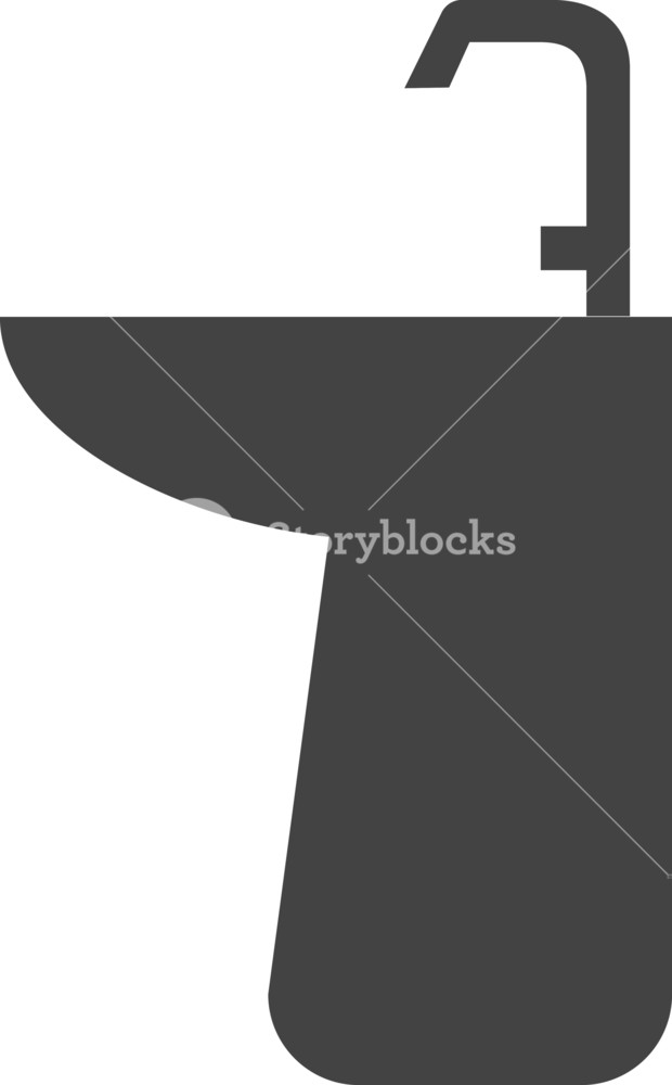 620x1000 Bathroom Sink Glyph Icon Royalty Free Stock Image