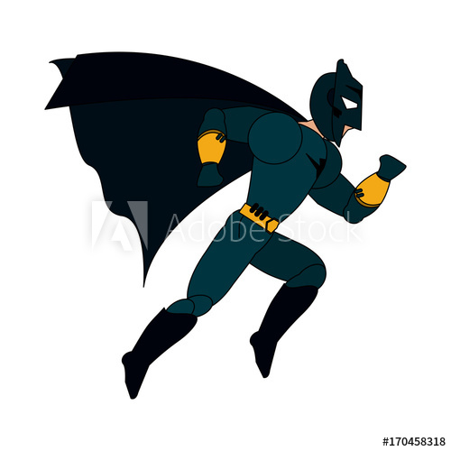 500x500 Superhero With Black Uniform Running Avatar Icon Image Vector