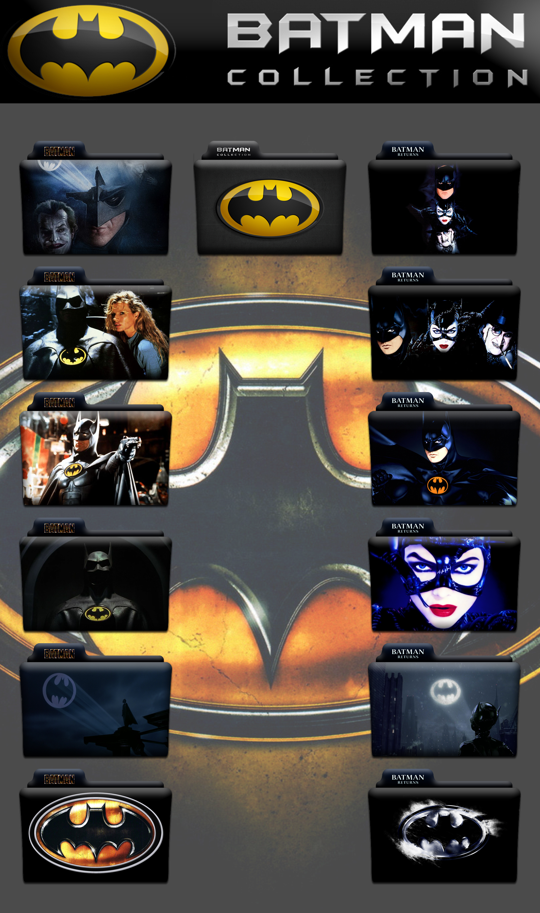 1800x3039 Tim Burton's Batman Collection Folder Icon Pack