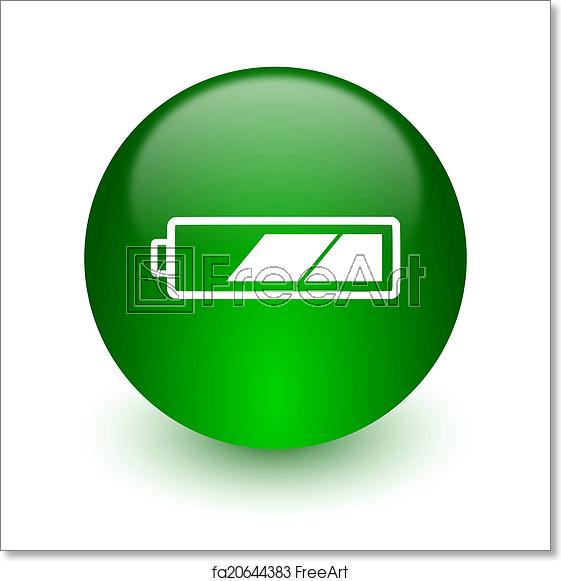561x581 Free Art Print Of Battery Icon Green Glossy Web Icon Freeart