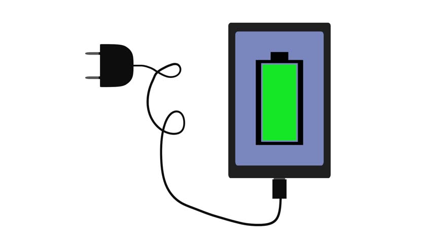 852x480 Smartphone Battery Charging Battery Icon Stock Footage Video