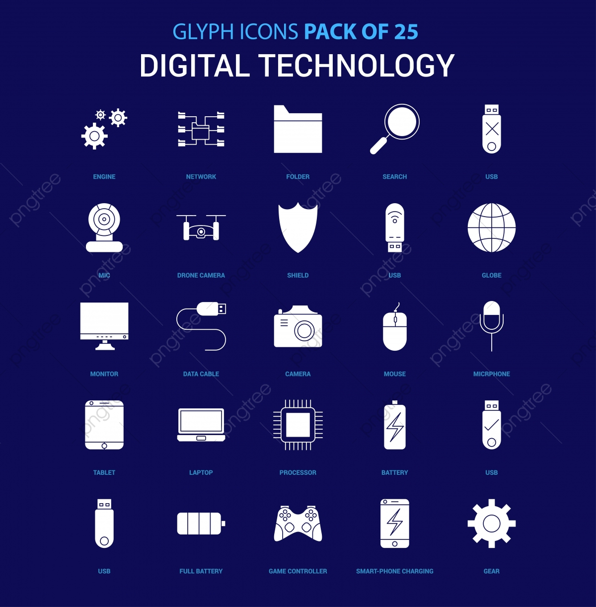 1200x1222 Digital Technology White Icon Over Blue Background Icon Pack