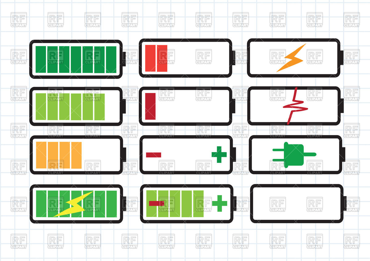 1200x848 Battery Charge Level Icon Set Vector Image Of Icons And Emblems