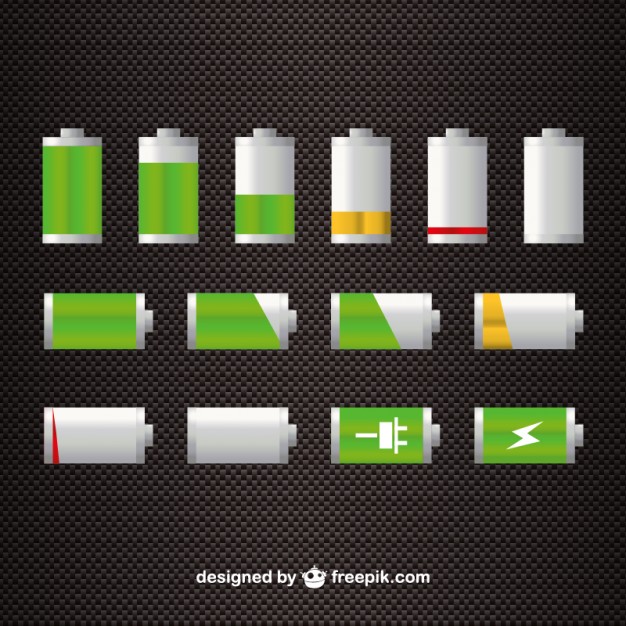 626x626 Battery Level Icons Vector Free Download