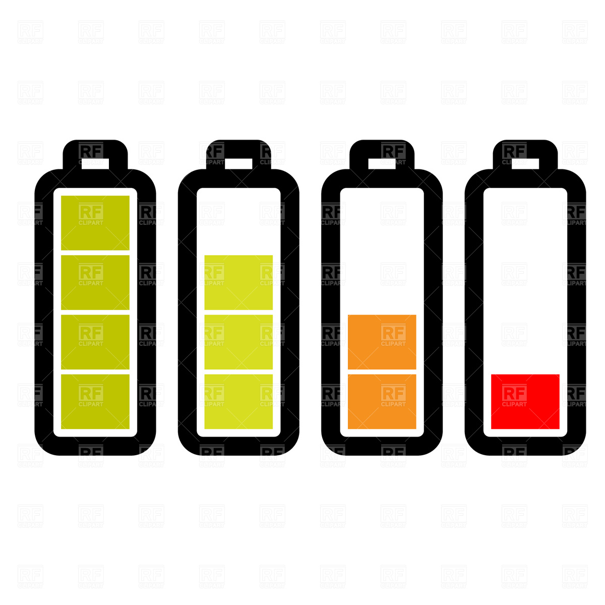 1200x1200 Level Of The Battery Charge Icons Vector Image Of Technology