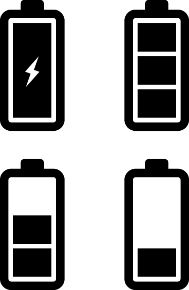 374x572 Download Battery Life Icons Wall Stickers