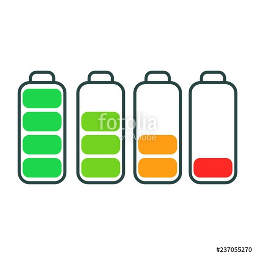 500x500 Illustration Of Battery Level Flat Icon Isolated On White