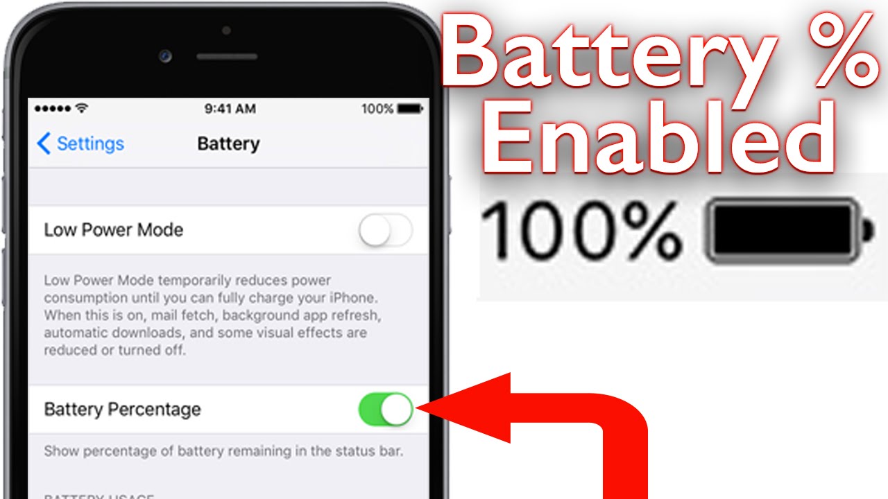 1280x720 How To Get The Battery Percentage % Icon Iphone And Older Ios