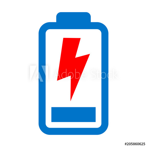 500x500 Battery Power Icon Energy Concept Battery With Flash Symbol
