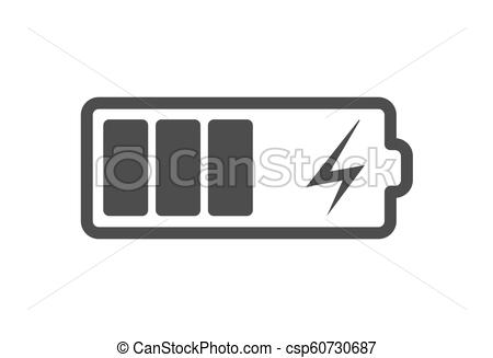 450x327 Battery Charge Icon, Vector Electrical Power Charger Flat