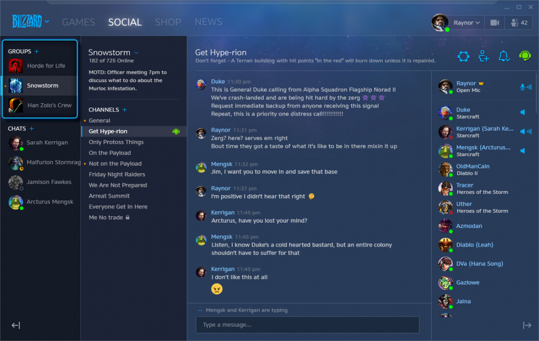 1100x697 Blizzard's Just Got A Discord Like Social Tab