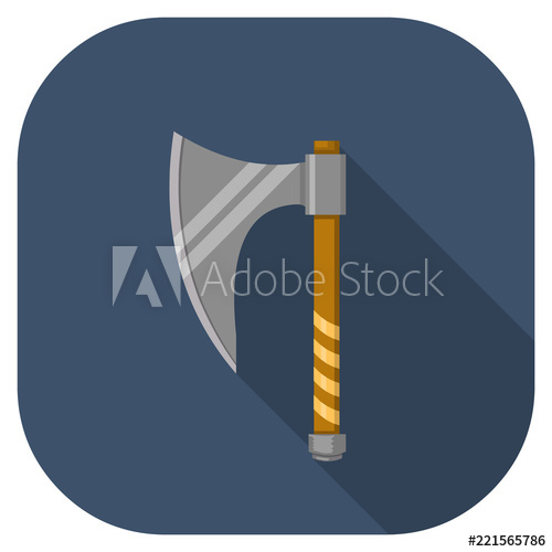 500x500 Flat Icon Viking War Axe Old Battlefield Weapon