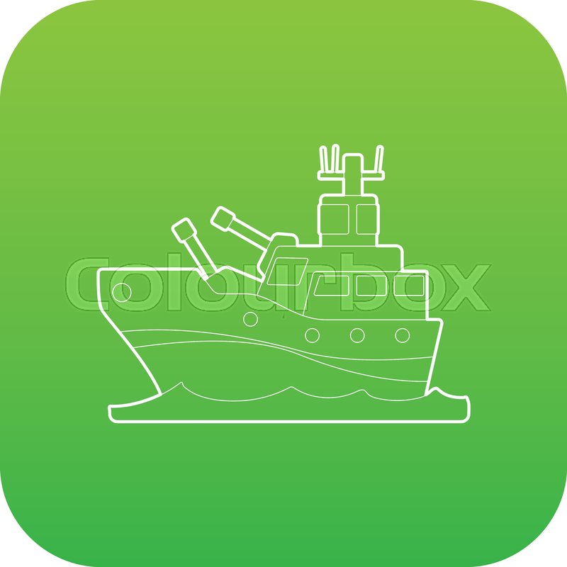 800x800 Battleship Icon Green Vector Isolated Stock Vector Colourbox