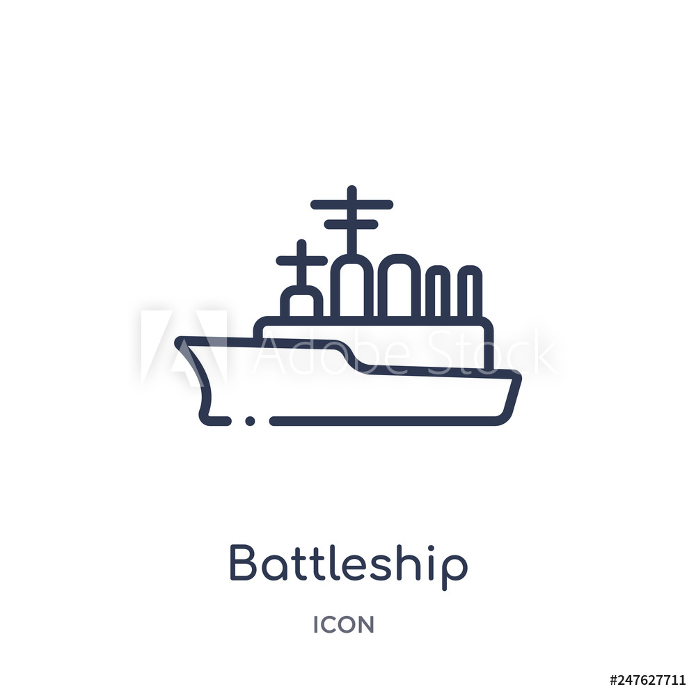 1000x1000 Photo Art Print Battleship Icon From Transport Outline