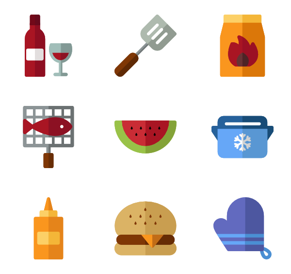 600x564 Bbq Icons