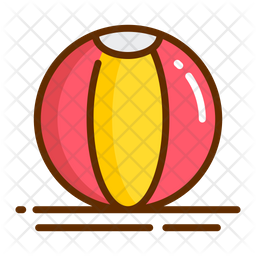 256x256 Beach Ball Icon Of Colored Outline Style