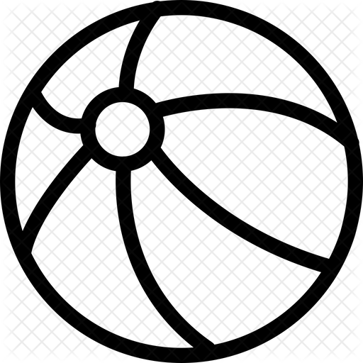 512x512 Beach Ball Icon Of Line Style