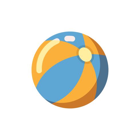 490x490 Striped Beach Ball Flat Isolated Vector Icon