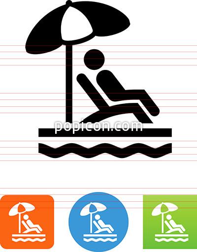 400x512 Beach Chair With Umbrella Icon