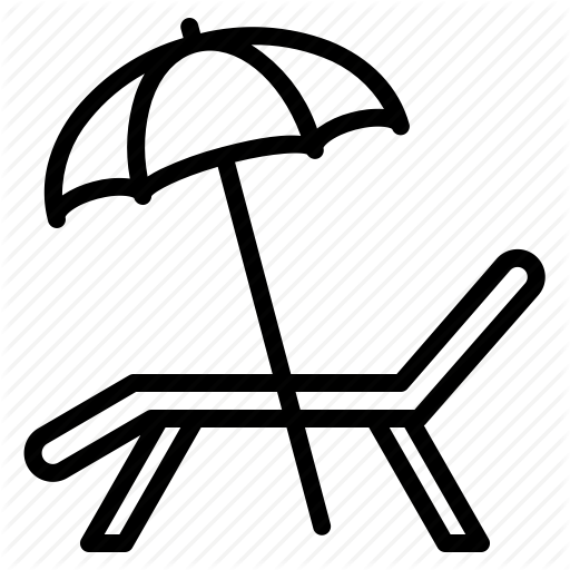 512x512 Beach, Chair, Deck, Summer, Sunbath, Umbrella, Vacation Icon