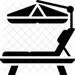 256x256 Beach Chair Icon Of Glyph Style