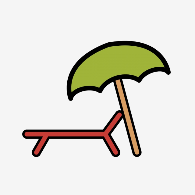 640x640 Vector Beach Umbrella And Chair Icon, Beach, Beach Chair, Chair