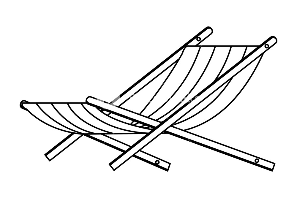 1000x667 Beach Chair Icon Isolated Black And White Vector Illustration